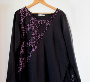 NEUWERTIGES wärmes schwarz violettes Kleid Größe 46   48 Bild 2