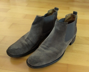 grauerbrauner Halbstiefel von Gabor mit Gummieinsatz Gr. 41