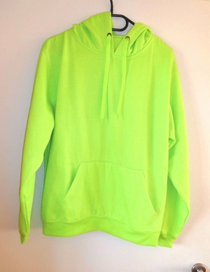 NEU cooler neongrüner Hoodie Kaputzenpullover Größe M