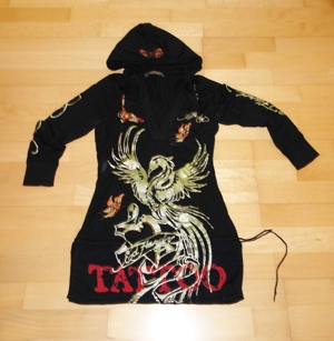 NEUWERTIGER schwarzer Strickpullover toller Druck Ed Hardy S