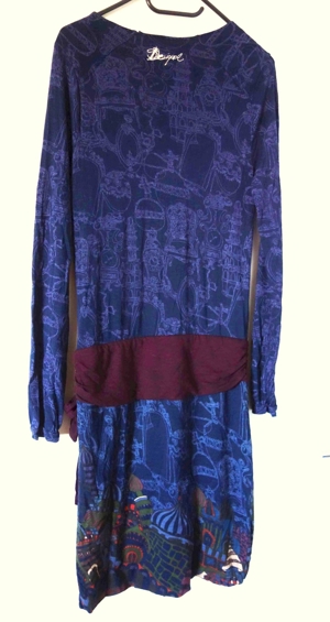 NEU langärmeliges Kleid von Desigual in nachtblau Größe S M Bild 2