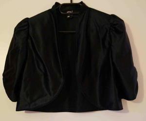 NEU / kurzärmeliges schwarzglänzendes Abendkleidjäckchen Größe 40 Bild 2
