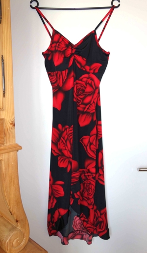 NEU schönes schwarzrotes Kleid vorne kürzer Größe S / M Bild 1