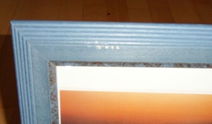 4 x edle goldblaue Holzbilderrahmen zum Hinstellen o Aufh Bild 4