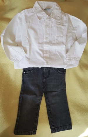 Jungen Jeans, Hose, Gr. 92, Hemd Gr. 92 Bild 1