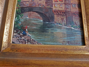 Monschau Montjoie Ölgemälde signiert Altstadt Fachwerkhaus Rur Eifel Deutschland Bild 6