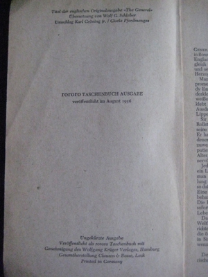 Spannender Roman Ein General von C. S. Forester in sehr gutem Zustand, RoRoRo Verlag, 192 Seiten Bild 4