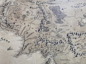 riesige Mittelerde-Karte (Herr der Ringe) - 1,26 m x 0,75 m Bild 2