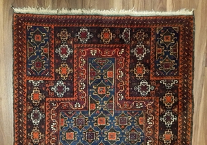 Antik Gebetsteppich Orient Kaukasus Teppich Wolle Braun Rot Merhab Bild 4