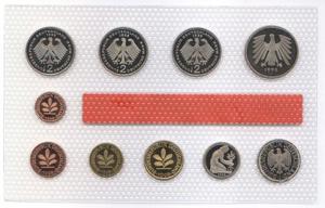 DM Kursmünzensatz von 1998, Münzstätte : alle Münzen von Hamburg (J) Bild 2