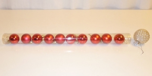 Rote und silberne Weihnachtsbaumkugeln / Christbaumkugeln ca. 4 cm Bild 1