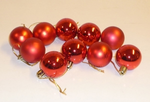 Rote und silberne Weihnachtsbaumkugeln / Christbaumkugeln ca. 4 cm Bild 3