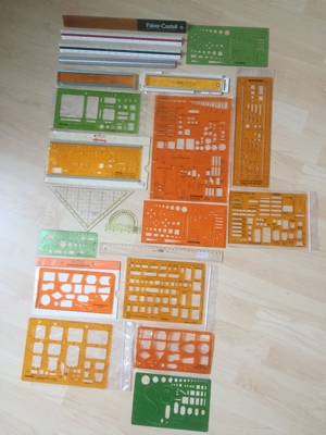 Dreikantmaßstab, Schrift- Elektrotechnik Schablonen Bild 2