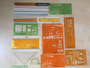 Dreikantmaßstab, Schrift- Elektrotechnik Schablonen Bild 3