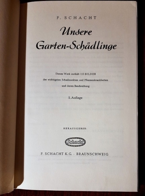 Unsere Gartenschädlinge 5. Auflage von 1961 Bild 3