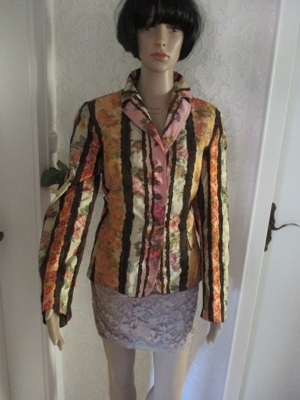 NEU Abend Romantik Seiden Brokat Anzug Kostüm Blazer Taifun bunt