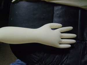 Latex Gummi Long Handschuhe Cosplay Gloves grösse M ,480mm Bild 1