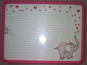 Memoboard / Memoplaner mit Kunststoffrahmen rosa + abwaschbar