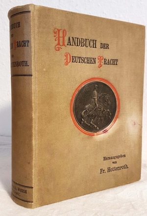 Antik 1892 Buch deutsche Tracht Trachten Kleidung Waffen Krone Reich Germanen