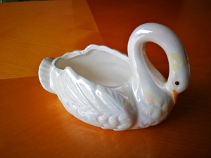 Vase weißer Schwan (Deko) Bild 3