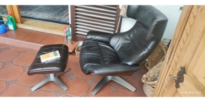 Echtleder-Relax- TV-Sessel inkl. Hocker, Bild 6