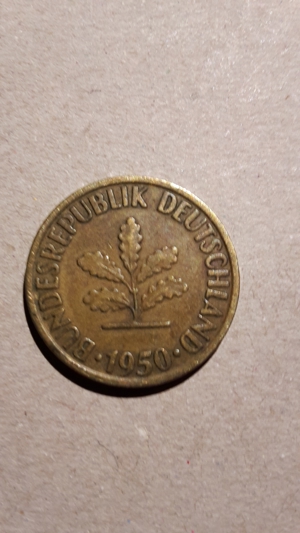 10 Pfennig Münze 1950 Prägung J Bild 2