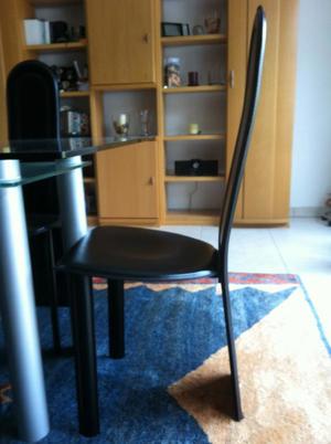 Esszimmertisch mit Echtleder Stühlen Bild 3