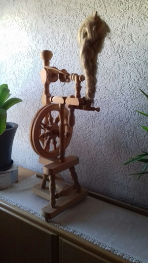 Spinnrad, gebraucht, Fichte natur, Bild 5