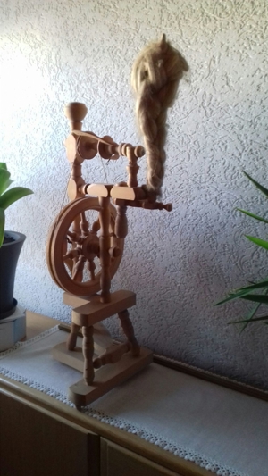Spinnrad, gebraucht, Fichte natur, Bild 4