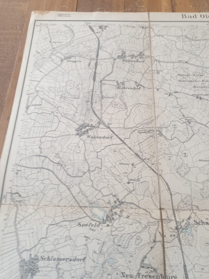 Alte antike Karte auf Leinen, Bad Oldesloe, 1910 Bild 5