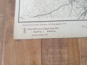 Alte antike Karte auf Leinen, Bad Oldesloe, 1910 Bild 3