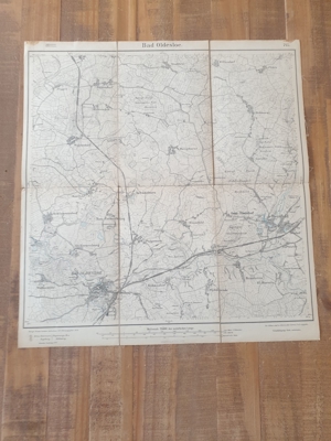 Alte antike Karte auf Leinen, Bad Oldesloe, 1910 Bild 2