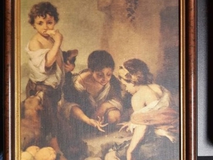 Kunstdruck Bettelbuben beim Würfelspiel