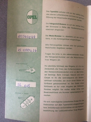Betriebsanleitung OPEL Olympia Rekord PII CarAvan und Lieferwagen Bild 2