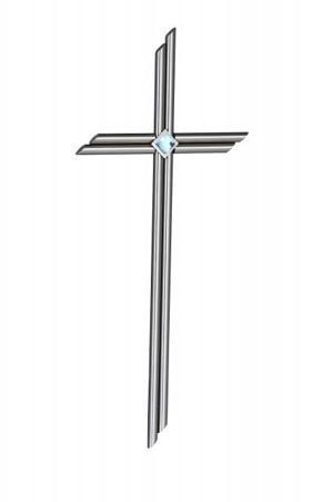 Edelstahlkreuz Kruzifix Grabstein Kreuz Grabmal Kreuz 55x25 cm