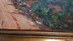 Ölgemälde Pferde Hof Reiten Deutschland Reitschule Gutshof Natur signiert Fohlen Bild 9