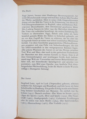 Deutschstunde / Siegfried Lenz / ISBN 3-423-00944-6 Bild 2