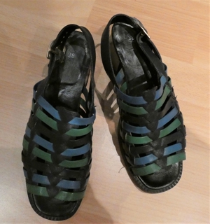 Sandalen / Riemchen dunkelblau-grün-hellblau Gr. 38