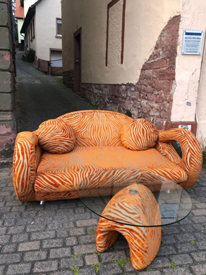 BRETZ Rarität WIE NEU - Sofa Slow Rider Tisch Tangerine-Zebra Bild 2