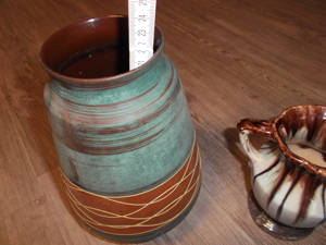 antike Keramik Vase, Blumenvase, Kellerfund 50er/60er Jahre Bild 2