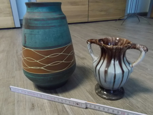 antike Keramik Vase, Blumenvase, Kellerfund 50er/60er Jahre Bild 4