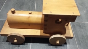 SCHREINER Handarbeit Holz Lokomotive, Holzspielzeug Holz Lok, Spielzeug Bild 4