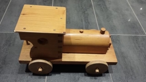 SCHREINER Handarbeit Holz Lokomotive, Holzspielzeug Holz Lok, Spielzeug Bild 1