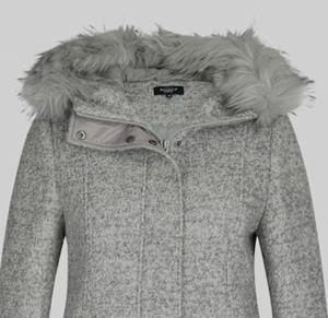 NEU! Warmer Winter Mantel Gr. 52 XXL Marke BEXLEYS (Adler Mode) Kapuze Wolloptik hell grau meliert