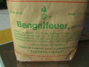 Bengalfeuer Rot / Bengalflamme Pulver