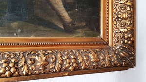 Ölgemälde 18. Jh. Spielleute Zupfinstrument Gesang Weinprobe Zinnkanne Burg Mittelalter Laute Fidel Bild 9