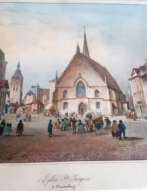 Lithografie Billmark Jacottet 1860 Jakobskirche Nürnberg Altstadt Grafik Nuremberg Bild 9