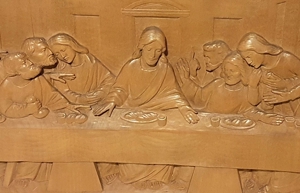 Jesus letztes Abendmahl Holzschnitzerei Kunst Südtirol Dolomiten Alpen Grödner Tal Bild 4