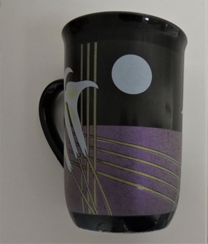 Kaffee- / Tee- Cappuccino - Tasse schwarz Porzellan - chices Muster Bild 2