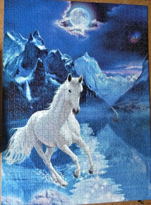 Clementoni-Puzzle 1000 Teile / Flouresierend / The White Stallion Bild 1